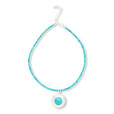 Jay King Compressed Kingman Turquoise Pendant with Bead Necklace