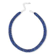 Jay King Faceted Blue Lapis Woven Bead Necklace