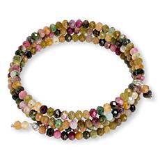 Jay King Faceted Multicolor Tourmaline Bead Coil Wrap Bracelet