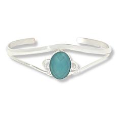 Jay King Gallery Collection Sterling Silver Aquamarine Cuff Bracelet