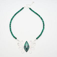 Jay King Gallery Collection Sterling Silver Malachite Necklace