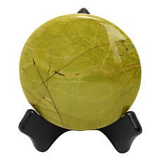 Jay King Green Opal "Moon" Specimen with Stand