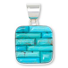 Jay King Kingman Turquoise Corn Row 3D Inlay Pendant