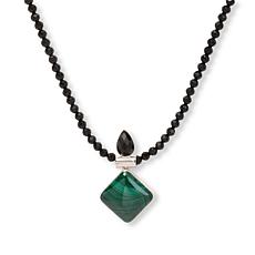Jay King Malachite and Midnight Chalcedony Pendant with Necklace