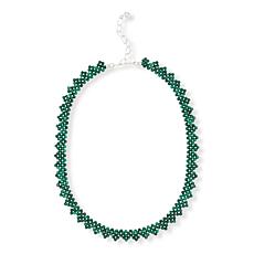 Jay King Malachite Bead Woven Necklace