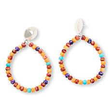 Jay King Multi-Colored Turquoise and Spiny Oyster Drop Earrings