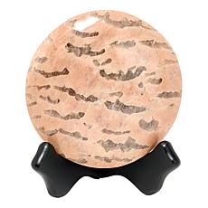 Jay King Pink Zebra Feldspar "Moon" Specimen with Stand