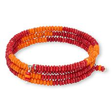 Jay King Red and Orange Bead Coil Bracelet