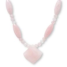 Jay King Rose Quartz Sterling Silver Pendant Necklace