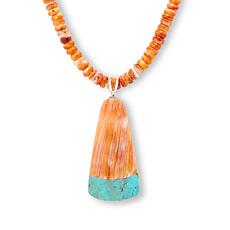 Jay King Spiny Oyster Shell and Royal Blue Turquoise Pendant Necklace
