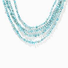 Jay King Sterling 4-Strand Waterfall Larimar & Blue Opal Necklace