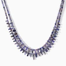 Jay King Sterling Silver 2-Strand Tanzanite Fringe Bead Necklace