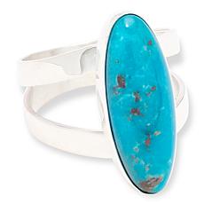Jay King Sterling Silver Andean Blue Turquoise Elongated Oval Ring