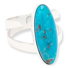 Jay King Sterling Silver Andean Blue Turquoise Elongated Oval Ring