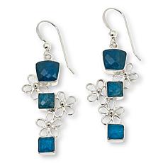 Jay King Sterling Silver Apatite Floral Drop Earrings