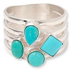 Jay King Sterling Silver Campitos Turquoise 4-Row RingRing