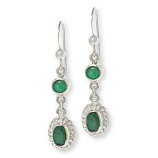 Jay King Sterling Silver Emerald Drop Earrings