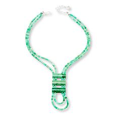 Jay King Sterling Silver Green Variscite and Green Opal 18" Necklace