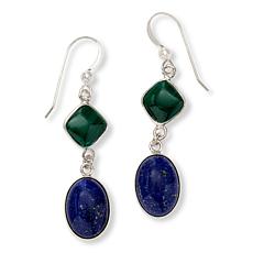 Jay King Sterling Silver Lapis and Malachite Earrings