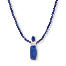 Jay King Sterling Silver Lapis Pendant with Beaded Necklace