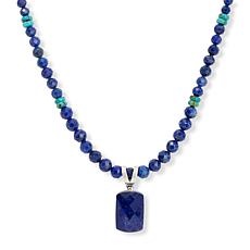 Jay King Sterling Silver Lapis Pendant with Beaded Necklace