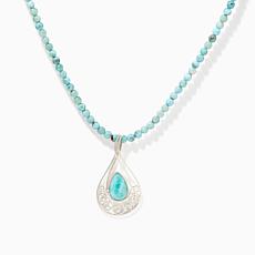Jay King Sterling Silver Larimar Beaded Necklace with Pendant