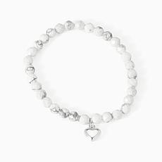 Jay King Sterling Silver Magnesite Heart Stretch Bracelet