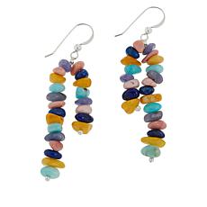 Jay King Sterling Silver Multi-Gemstone 2-Strand Drop Earrings