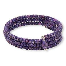 Jay King Sterling Silver Purple Spiny Shell Bead Coil Bracelet