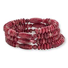 Jay King Thulite Bead Coil Wrap Bracelet
