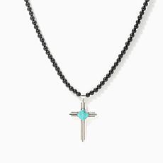 Jay King Turquoise and Midnight Chalcedony Pendant Necklace