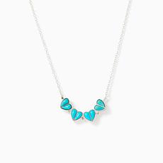 Jay King Two-In-One Campitos Turquoise Sterling Hearts Necklace