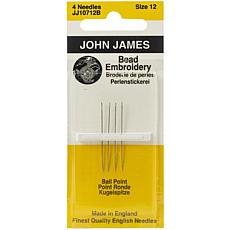 John James Bead Embroidery Hand Needles Size 12 4-Pack