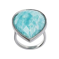 Joyelle Sterling Silver Amazonite Solitaire Ring