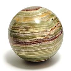KALIFANO Banded Green Onyx Gemstone Sphere with Stand