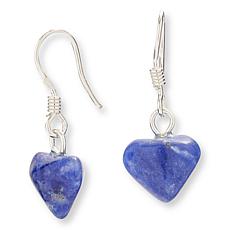 KALIFANO Blue Sodalite Heart Drop Earrings