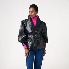 KAP by Kaphill Faux Leather Croc Trench