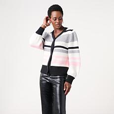 KAP by Kaphill Striped Puff Sleeve Cardigan