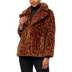 kathy ireland® Safari Faux Mink Fur Coat