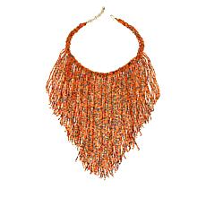 KENDI AMANI Viki 15-1/2" Hand-Beaded Bib Necklace