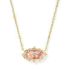 Kendra Scott x Dolly Parton Butterfly Pink Oval Drop Elisa Necklace