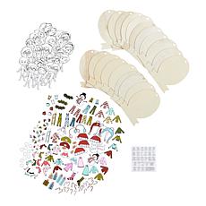 Kingston Crafts Paper Doll Holiday Ornament Kit - Set of 20