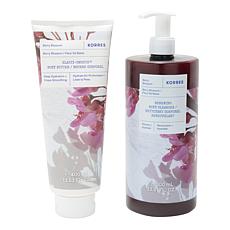 Korres 2pc Berry Blossom Jumbo Body Cleanser and Body Butter Set