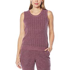 Laila Ali Cable-Front Sweater Knit Tank