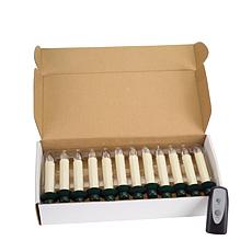 LED Clip-On Tree Taper Candles with Remote - 12-piece Set