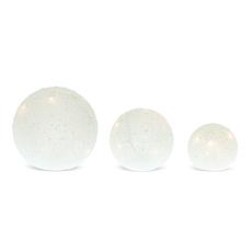 LED Frosted Snowball Globes - 3-piece Set