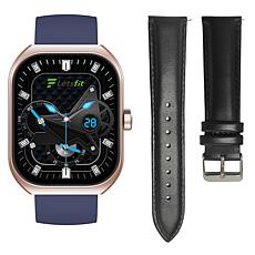 Letsfit E46 Rose Bezel Smart Watch with Extra Band