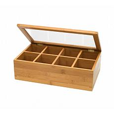 Lipper Bamboo 8-Section Tea Box with Acrylic Lid