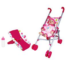 Lissi: 12" Twin Baby Dolls with Twin Jogger Stroller