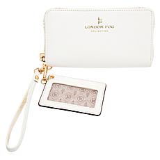 London Fog Josie Vegan Leather Zip-Top Wallet and ID Wristlet